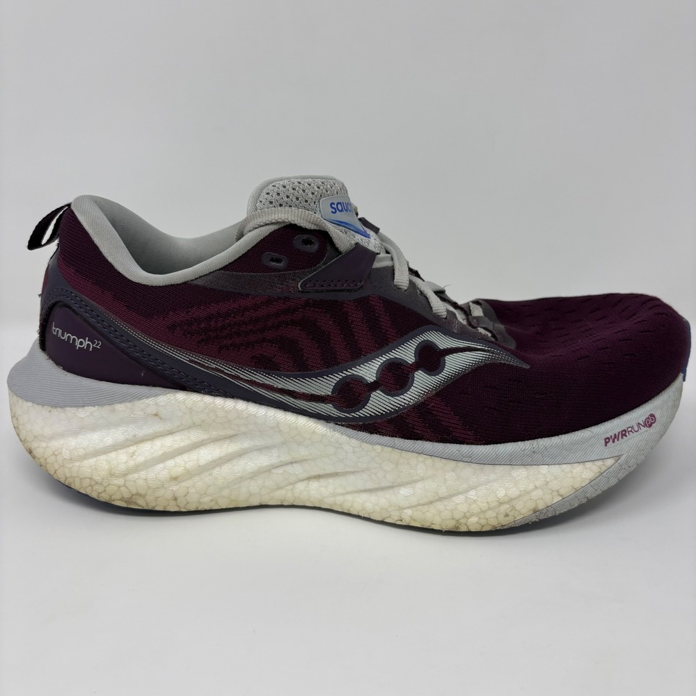 Saucony Triumph 22 Womens Size 9 Burgundy Grey Running Shoes (S10964-241)